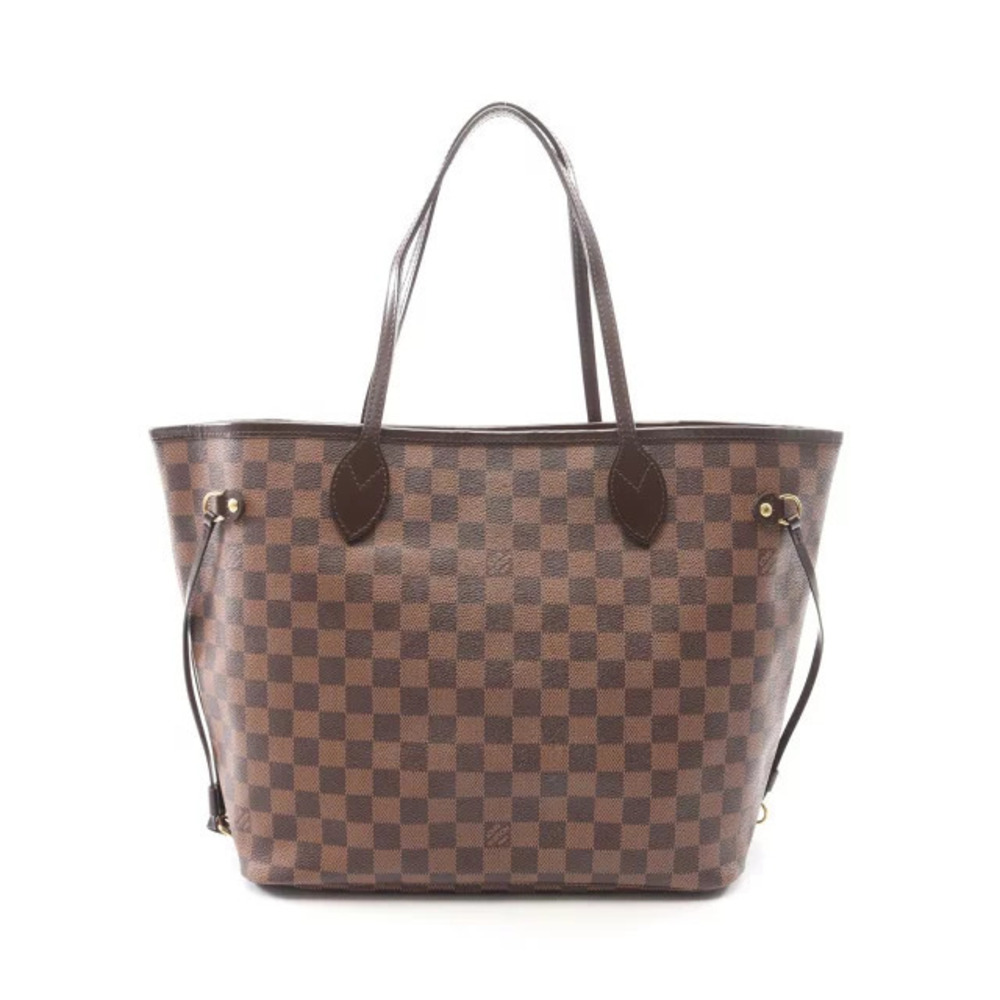Louis Vuitton Neverfull Damier Tote Bag Canvas Leather Ebene Brown